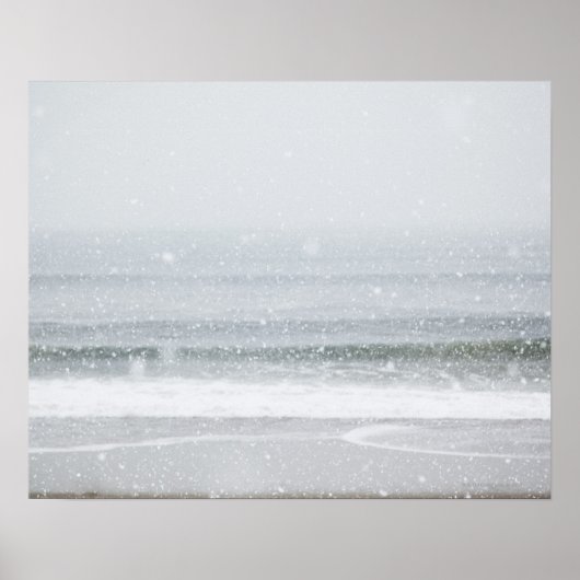 VS, staat New York, Rockaway Beach, sneeuw storm 2 Poster (Voorkant)