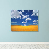 VS, staat Washington, Colfax. Rijpe gerst ontmoet Canvas Afdruk (Insitu (Houten vloer))
