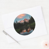 VS, staat Washington. Mt. Rainier Reflected Ronde Sticker (Envelop)