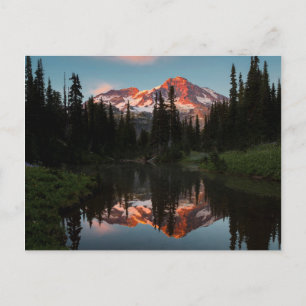 VS, staat Washington. Mt. Rainier weerspiegeld Briefkaart