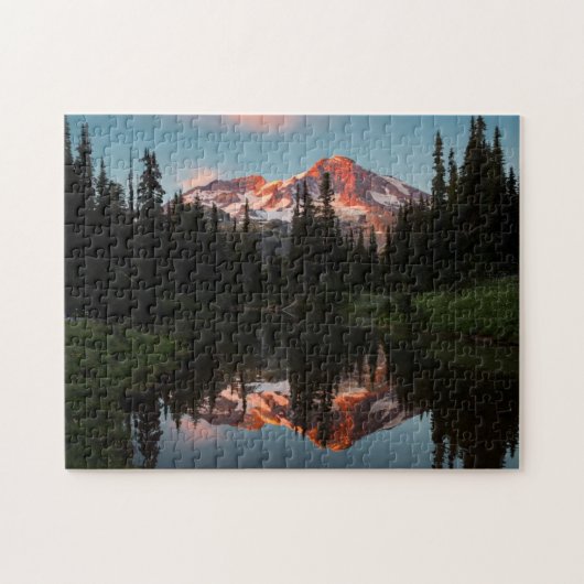 VS, staat Washington. Mt. Rainier weerspiegeld Legpuzzel (Horizontaal)