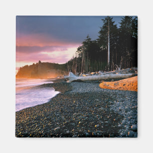 VS, staat Washington, Olympic NP. Golven spoelen t Magneet