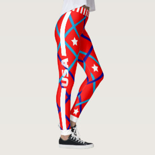 VS Stars and Stripes on RED Leggings
