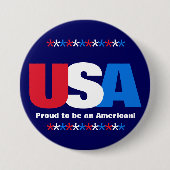 VS Stars Red White Blue Patriotic Button Pins (Voorkant)