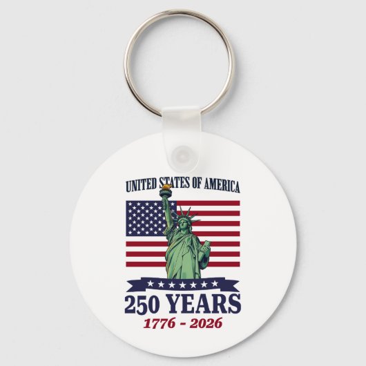 VS Statue of Liberty 250 jaar 1776-2026 Sleutelhanger (Voorkant)
