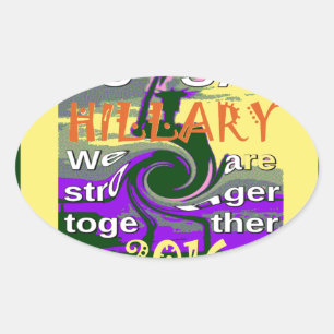 VS sterker samen Abstracte kunst Print Ovale Sticker