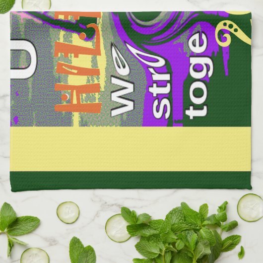  VS sterker samen Abstracte kunst Print Theedoek (Gevouwen)