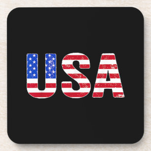 VS T-shirt Patriotische Amerikaanse Vlag Mannen Vr Bier Onderzetter