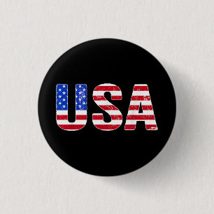 VS T-shirt Patriotische Amerikaanse Vlag Mannen Vr Ronde Button 3,2 Cm