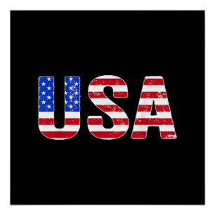 VS T-shirt Patriottische Amerikaanse Vlag Mannen V Perfect Poster