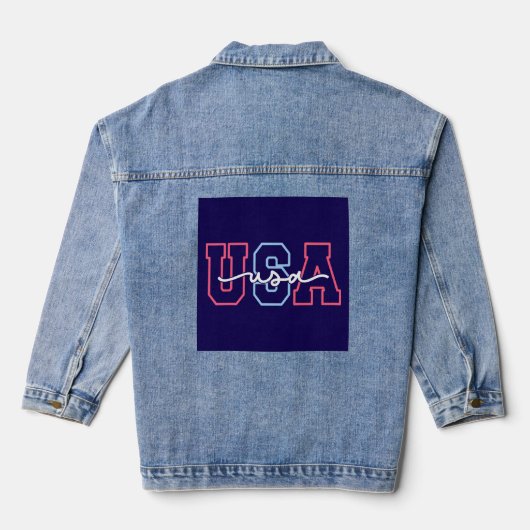 VS Tekst 4 juli ontwerp-62118 Denim Jacket (Achterkant)