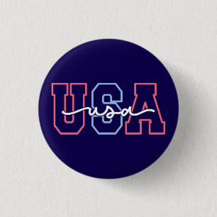 VS Tekst 4 juli ontwerp-62118 Ronde Button 3,2 Cm
