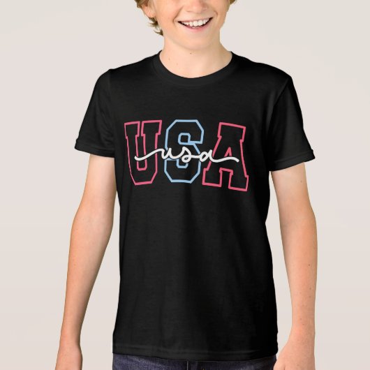 VS Tekst 4 juli ontwerp-62118 Tri-Blend Shirt (Voorkant)