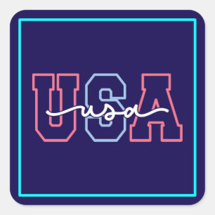 VS Tekst 4 juli ontwerp-62118 Vierkante Sticker