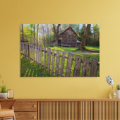 VS, Tennessee, Cabin in Cades Cove Canvas Afdruk (Insitu (Woonkamer))