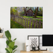 VS, Tennessee, Cabin in Cades Cove Poster (Thuiskantoor)