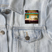 VS, Tennessee, Memphis: Elvis Presley Vierkante Button 5,1 Cm (In situ)