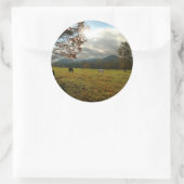 VS, Tennessee. Paarden in de Cades Cove Valley Ronde Sticker (Tas)