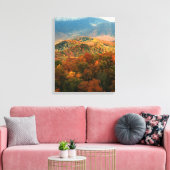 VS, Tennessee. Uitzicht op besneeuwde Mount Lecont Canvas Afdruk (Insitu (Woonkamer))