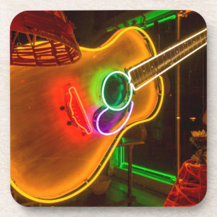 VS, Texas, Austin. Neon Gitaar Bij Chantage Drankjes Onderzetter