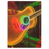 VS, Texas, Austin. Neon Gitaar Bij Chantage Klembord (Achterkant)