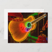 VS, Texas, Austin. Neon Guitar bij Blackmail Briefkaart (Voorkant / Achterkant)
