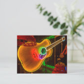 VS, Texas, Austin. Neon Guitar bij Blackmail Briefkaart (Staand voorkant)