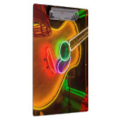 VS, Texas, Austin. Neon Guitar bij Blackmail Klembord (Rechts)