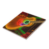 VS, Texas, Austin. Neon Guitar bij Blackmail Tegeltje (Zijkant)