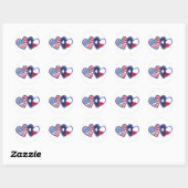 VS-Texas-Flag-Heart Ronde Sticker (Vel)