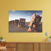 VS, TEXAS, Panhandle gebied, Amarillo: Cadillac 2 Canvas Afdruk (Insitu (Woonkamer))
