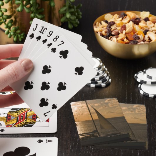 VS, Texas, South Padre Island. Zeilboot Pokerkaarten (Insitu)