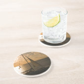 VS, Texas, South Padre Island. Zeilboot Zandsteen Onderzetter (Zijkant)