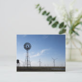 VS, Texas, Vega, oude windmolen van ranch en water Briefkaart (Staand voorkant)