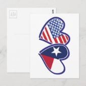 VS-Texas-Vlag-Hart Briefkaart (Voorkant / Achterkant)