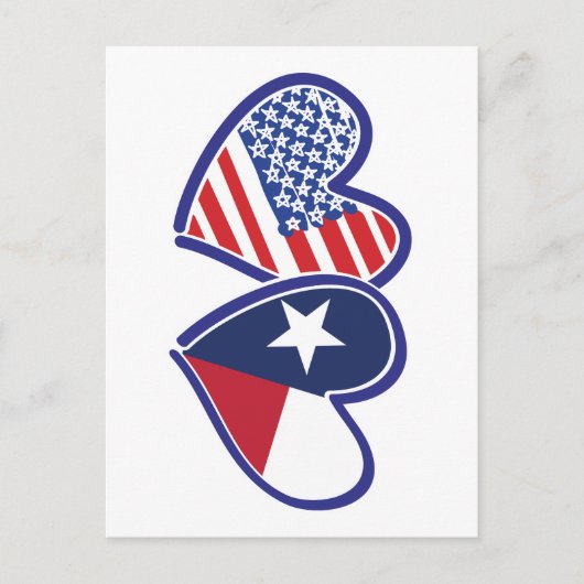 VS-Texas-Vlag-Hart Briefkaart (Voorkant)