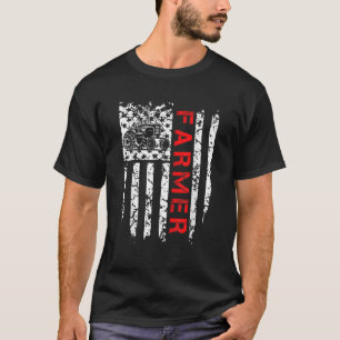  VS Tractor Boer Amerikaanse vlag Farming P T-shirt