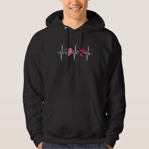 VS Trinidad en Tobago Hartslag Amerika Vlag He Hoodie