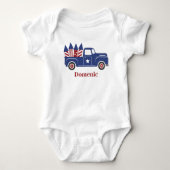 VS Truck Blue en Red Firecracker Romper (Voorkant)