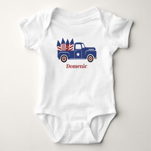 VS Truck Blue en Red Firecracker Romper (Voorkant)
