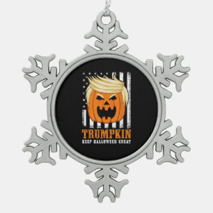 VS Trumpkin houden Halloween geweldig grappig Tin Sneeuwvlok Ornament