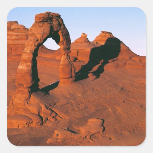 VS, Utah, Arches NP. Delicate Arch is een van Vierkante Sticker (Voorkant)