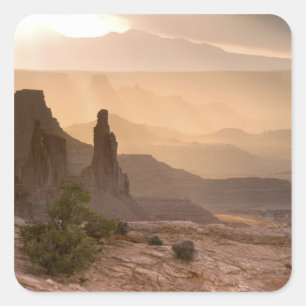 VS; Utah; Canyonlands National Park. Uitzicht op Vierkante Sticker