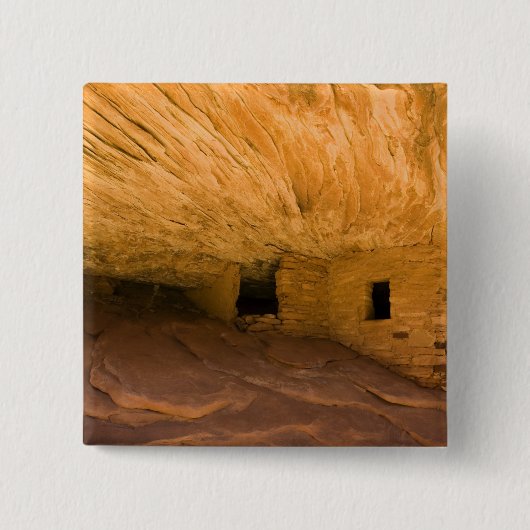 VS, Utah, Cedar Mesa, Mule Canyon. Zandsteen Vierkante Button 5,1 Cm (Voorkant)