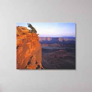 VS, Utah, Dead Horse Point SP. Laat licht kleurt Canvas Afdruk