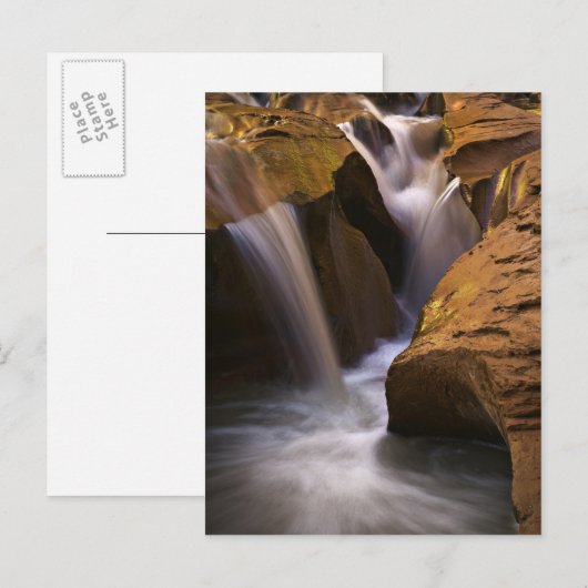 VS, Utah, Escalante Wilderness. Waterval in 2 Briefkaart (Voorkant / Achterkant)