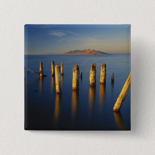 VS, Utah, Great Basin, Saltair, Great Salt Vierkante Button 5,1 Cm (Voorkant)