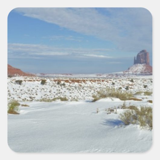 VS, Utah, Monument Valley. Alsem zichtbaar Vierkante Sticker (Voorkant)