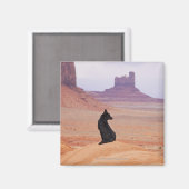 VS, Utah, Monument Valley, Dog die op rots zit Magneet (Voorkant / Achterkant)