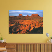 VS, Utah, Monument Valley. Licht bij zonsondergang Canvas Afdruk (Insitu (Woonkamer))
